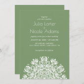 Whispers Lake Swan Lotus Flowers Mandala Wedding 招待状 (正面/裏面)