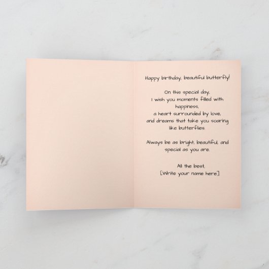 Whispers of a Butterfly – Birthday Card カード (内部)