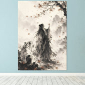 Whispers of Autumn | 白虎と旅する墨絵  キャンバスプリント (インサイチュ (ウッドフロア))
