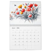 Whispers of Bloom Chinese Ink Flower Calendar 2026 カレンダー (3月 2026)
