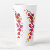 Whispers of Bloom Midnight Garden Petals in the Da カフェラテマグ (正面)