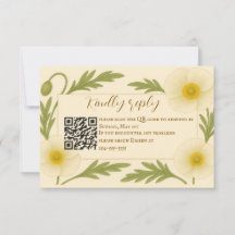 Whispers of Bloom QR Code RSVP Card