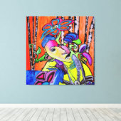 Whispers of Colors – Southwest Cubist Painting キャンバスプリント (インサイチュ (ウッドフロア))