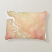 Whispers of Dawn Abstract Flow in Peach and Gold アクセントクッション (裏面)