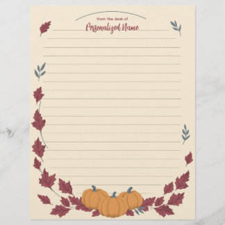 Whispers Of Fall Lined Letterhead レターヘッド