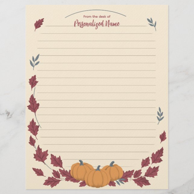Whispers Of Fall Lined Letterhead レターヘッド (正面)