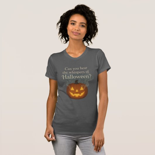 Whispers of Halloween Glowing Pumpkin Art Tシャツ (正面フル)