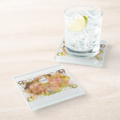 Whispers of Magic: Two Fairy Friends in a Garden ガラスコースター (アングル)