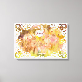 Whispers of Magic: Two Fairy Friends in a Garden キャンバスプリント