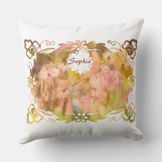 Whispers of Magic: Two Fairy Friends in a Garden クッション (裏面)