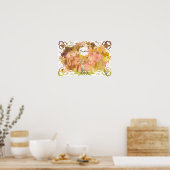 Whispers of Magic: Two Fairy Friends in a Garden ポスター (キッチン)