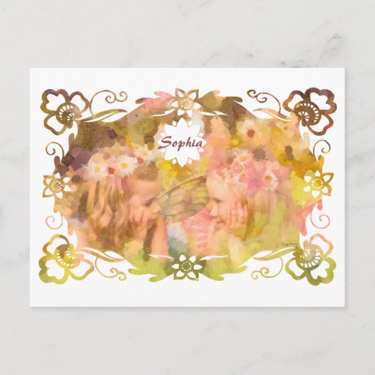 Whispers of Magic: Two Fairy Friends in a Garden ポストカード (正面)