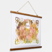 Whispers of Magic: Two Fairy Friends in a Garden 吊り下げ型タペストリー (傾斜あり)