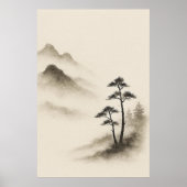 Whispers of Mist: Ink-Wash Mountain Tranquility ポスター (正面)