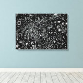 Whispers of nature. Botanical line art. キャンバスプリント (インサイチュ (ウッドフロア))