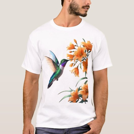 Whispers of Nectar: A Hummingbird’s Delight" Tシャツ (正面)