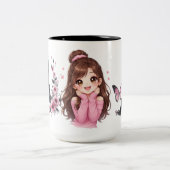 Whispers of Paris Petals Over the Eiffel A Butterf ツートーンマグカップ (中央)