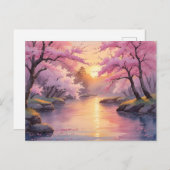 Whispers of Sakura at Sunset ポストカード (正面/裏面)