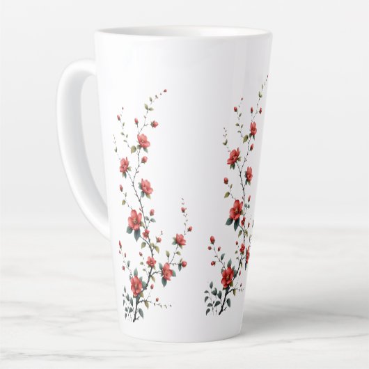 Whispers of Spring Blossoms in Quiet Bloom Petals カフェラテマグ (左アングル)