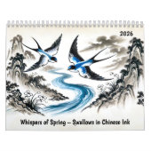 Whispers of Spring – Swallows in Chinese Ink カレンダー (カバー)