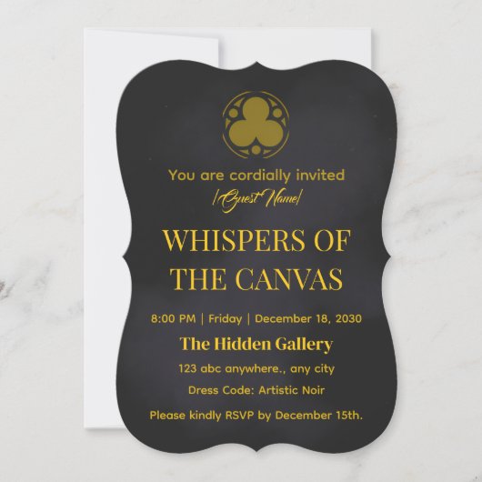 Whispers of the Canvas | Elegant Art Exhibition 招待状 (正面)