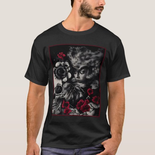 "Whispers of the Crimson Bloom" Tシャツ (正面)