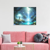 Whispers of the Enchanted Falls キャンバスプリント (インサイチュ (リビング))