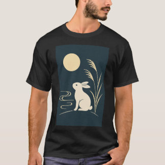 Whispers of the Moon – Minimal Japanese Rabbit Des Tシャツ
