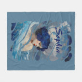 Whispers of the Ocean Goddess フリースブランケット (正面(横))