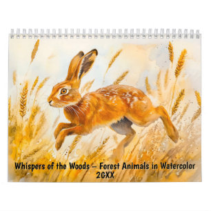 Whispers of the Woods – 水彩画で描く森の動物たち カレンダー