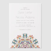 Whispers Swan Birds Lotus Flowers Mandala Wedding ベラム紙招待状 (正面)