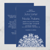 Whispers Swan Birds Lotus Flowers Mandala Wedding 招待状 (正面/裏面)