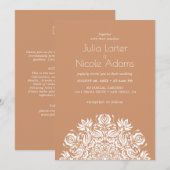 Whispers Swan Birds Lotus Flowers Mandala Wedding 招待状 (正面/裏面)