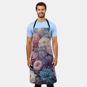 Whispy wildflower design エプロン (着用した状態)