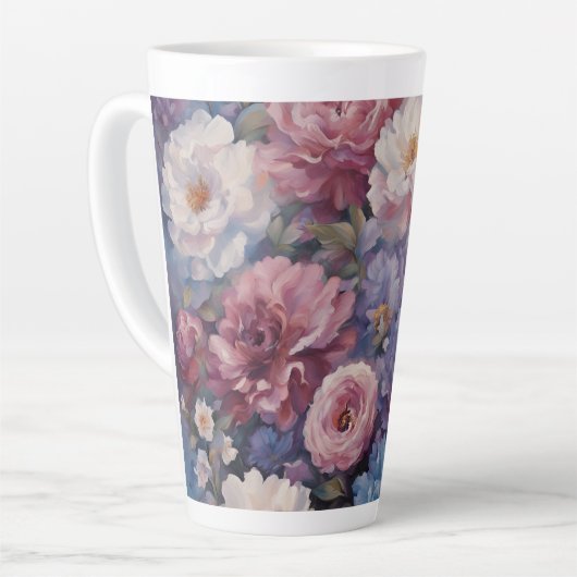 Whispy wildflower design カフェラテマグ (左アングル)