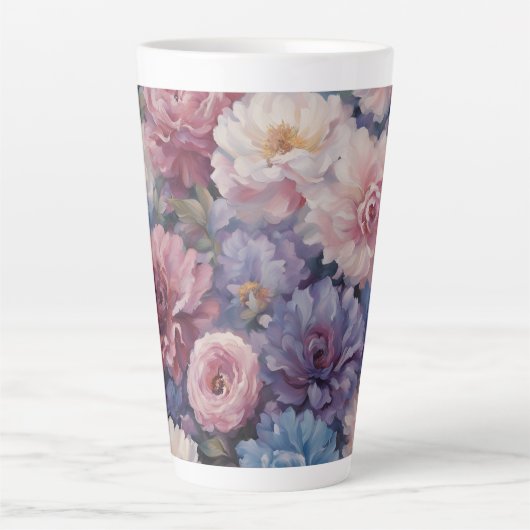 Whispy wildflower design カフェラテマグ (正面)