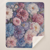 Whispy wildflower design シェルパブランケット (正面)