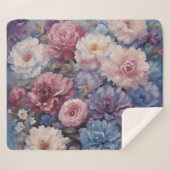 Whispy wildflower design シェルパブランケット (正面(横))