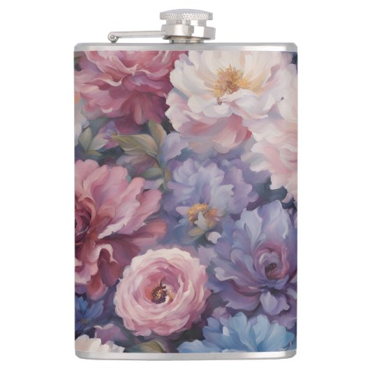 Whispy wildflower design フラスク (正面)