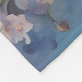 Whispy wildflower design フリースブランケット (角)
