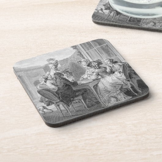 Whistのパーティー1783年、ジーンDambrun (1著刻まれて コースター (左側)