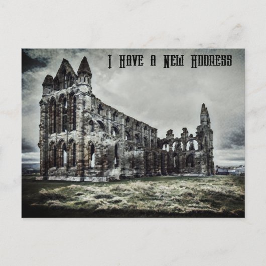 Whitby Abbey Gothic Change of Address ポストカード (正面)