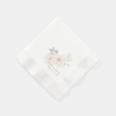 White | シックな水彩花ウェディング 縁ありカクテルナプキン (角)