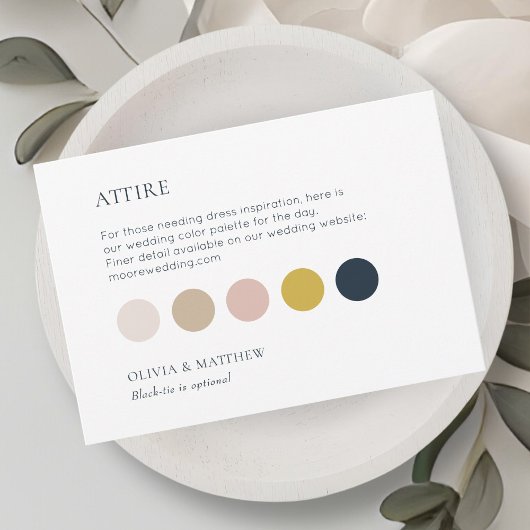 White | シックな結婚式の服装規定 フラットカード