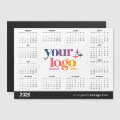 White 2026 Business Your Logo Calendar (正面/裏面)