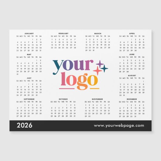 White 2026 Business Your Logo Calendar (正面)