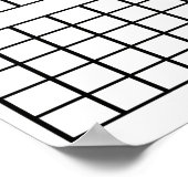 White  3 Month Calendar Poster ポスター (角)