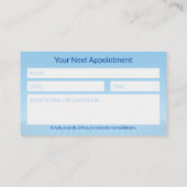 White 3D Caduceus Blue Design Medical  予約カード (裏面)