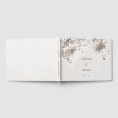 White 3D Floral Roses | Wedding ゲストブック (全面)