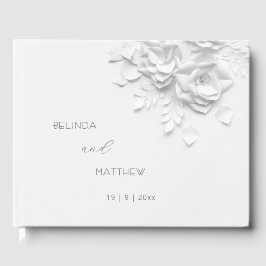 White 3D Floral Roses | Wedding ゲストブック